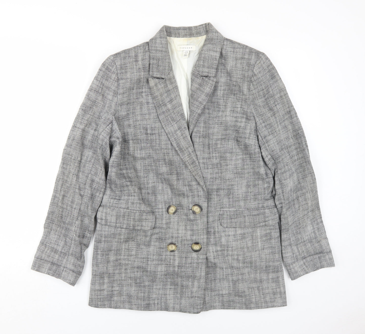 Womens UK Size 10 Topshop Grey Basic Jacket