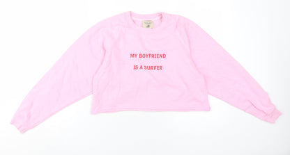 Womens UK Size S Pull & Bear Pink Pullover Sweatshirt