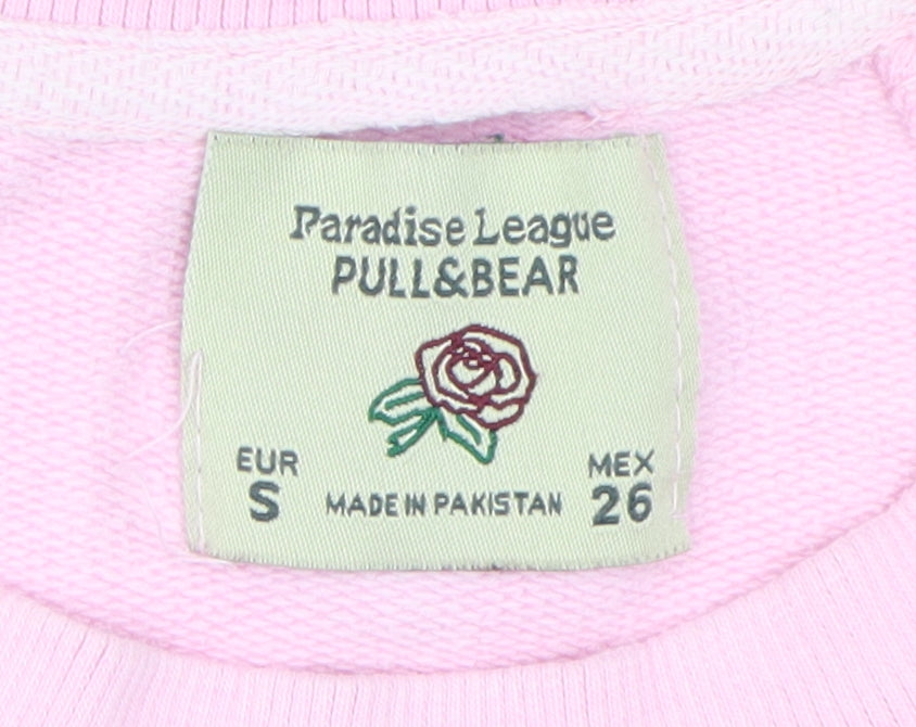 Womens UK Size S Pull & Bear Pink Pullover Sweatshirt