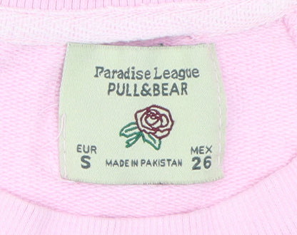 Womens UK Size S Pull & Bear Pink Pullover Sweatshirt