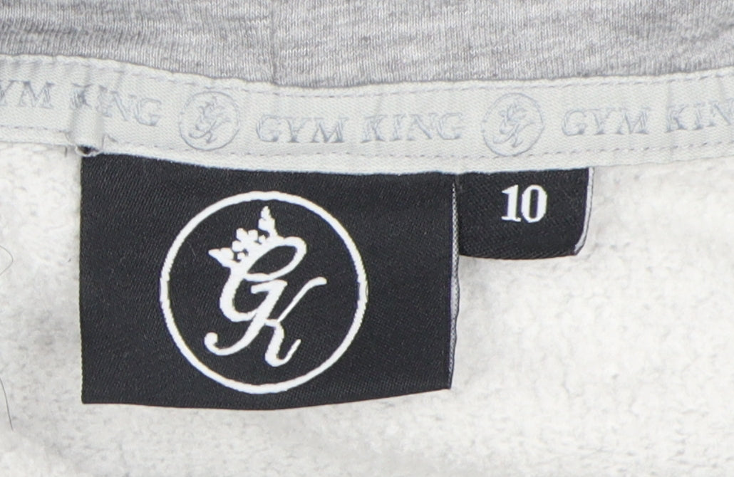 Gym King Unisex Kids Grey Full Zip Hoodie 10 Years