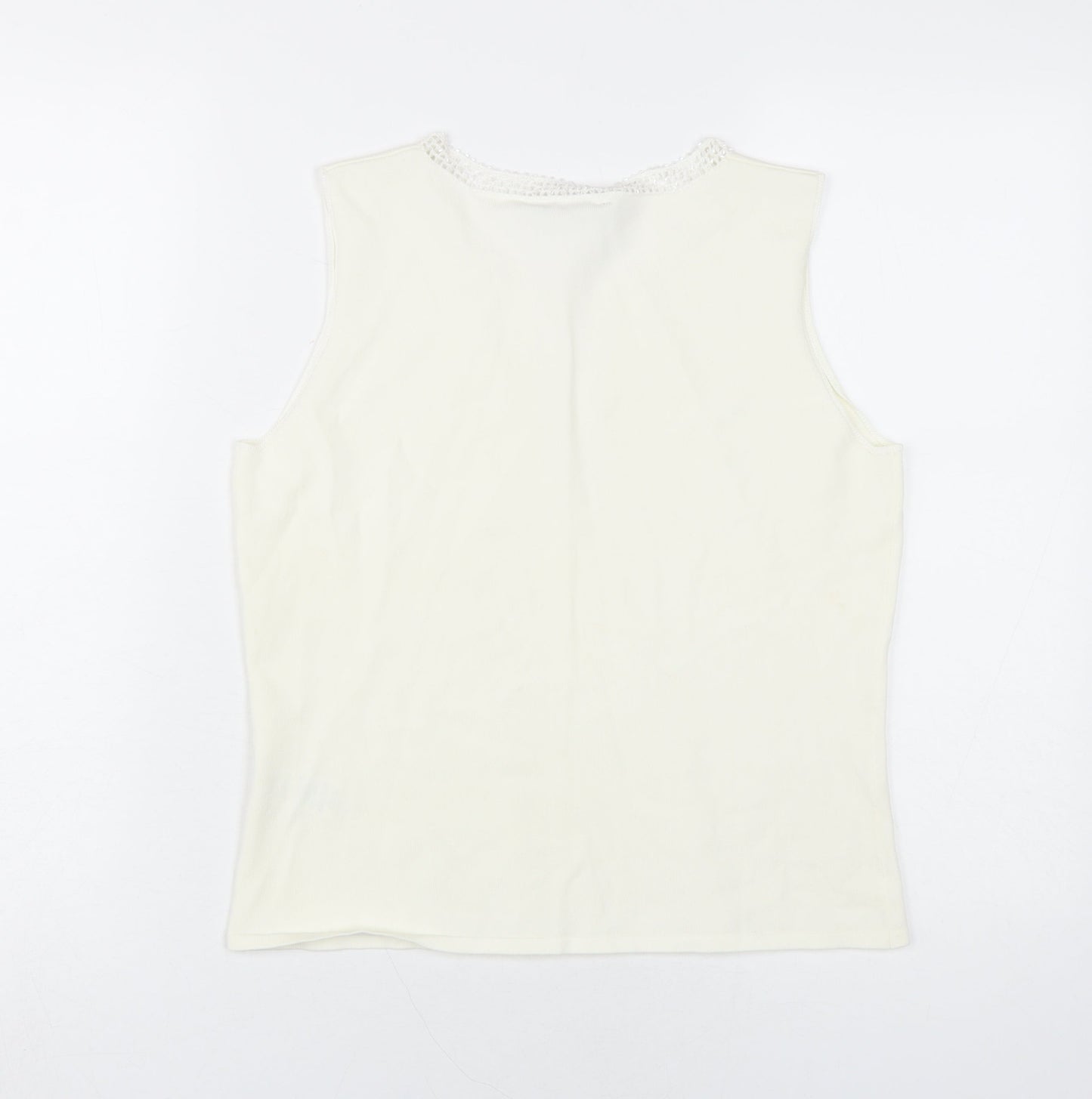 Womens UK Size 14 J.Taylor Ivory Basic Tank