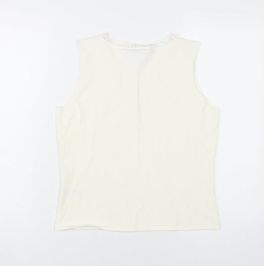 Womens UK Size 14 J.Taylor Ivory Basic Tank