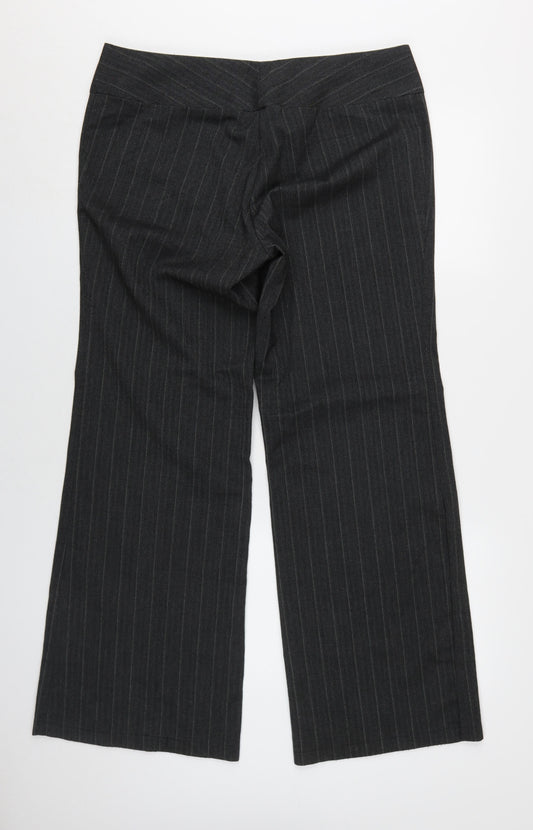 Womens UK Size 16 Internacionale Regular Fit Workwear Black Trousers