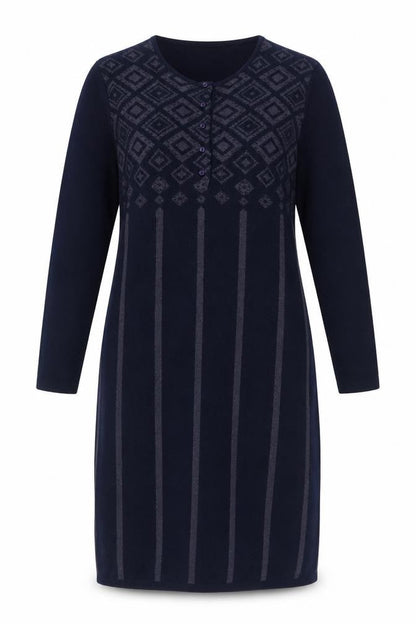 Utsa Women's Black Argyle Midi Knit Dress S