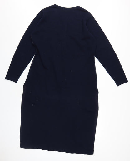 Utsa Women's Black Argyle Midi Knit Dress S