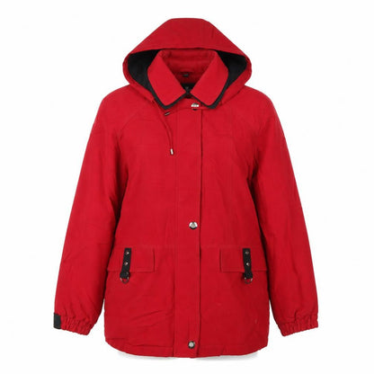 David Barry Women's Red Parka Jacket, Size 12, Hooded