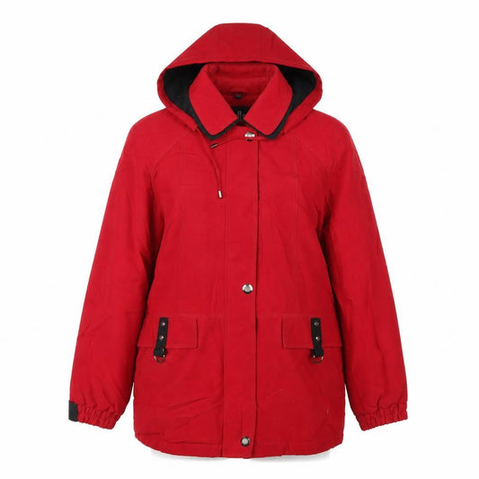 David Barry Women's Red Parka Jacket, Size 12, Hooded