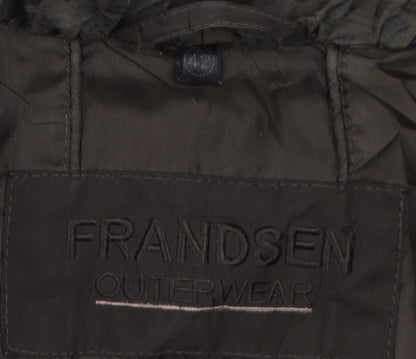 Womens UK Size 14 Frandsen Brown Parka Coat