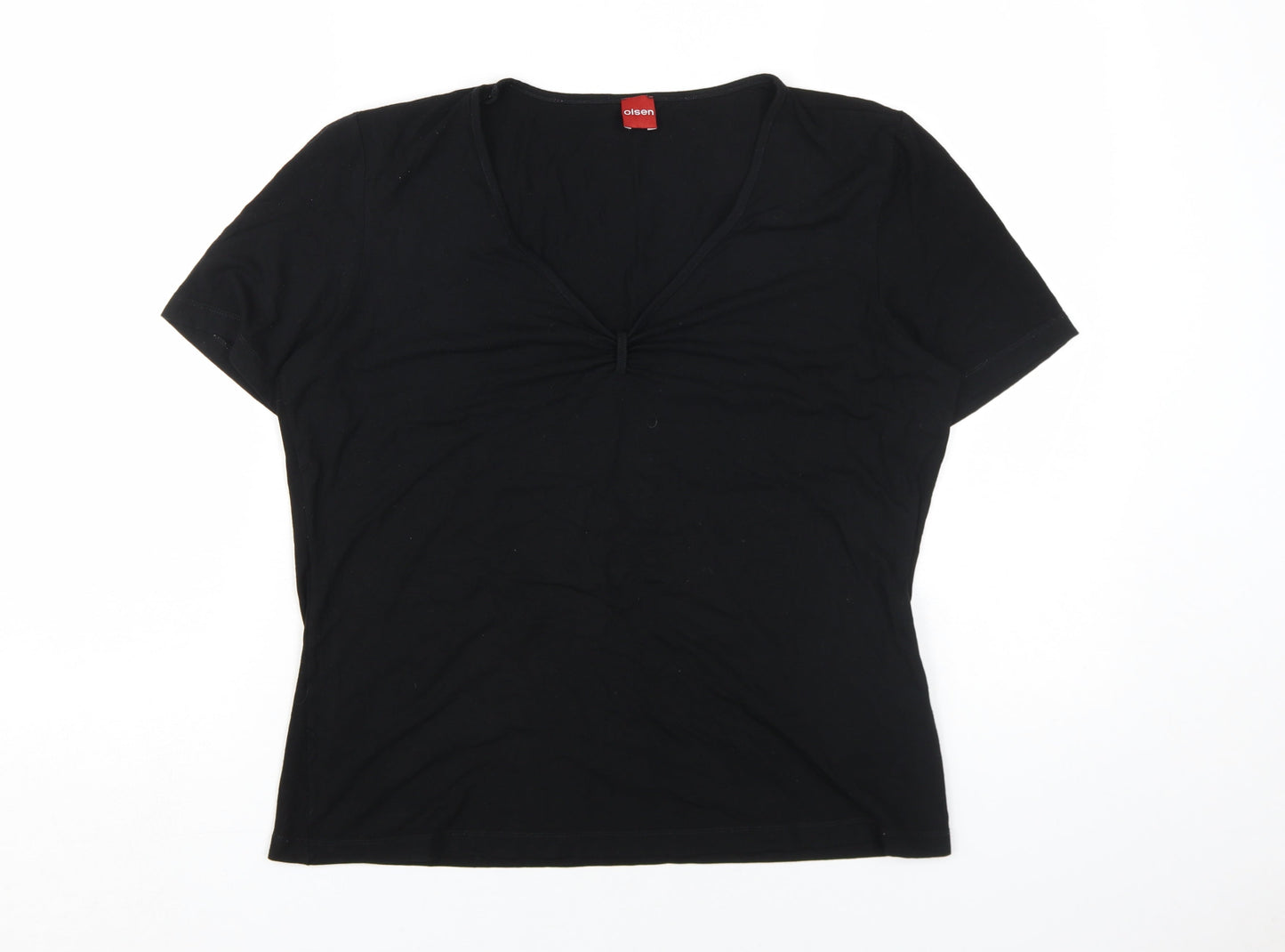Womens UK Size 16 Olsen Black Basic T-Shirt