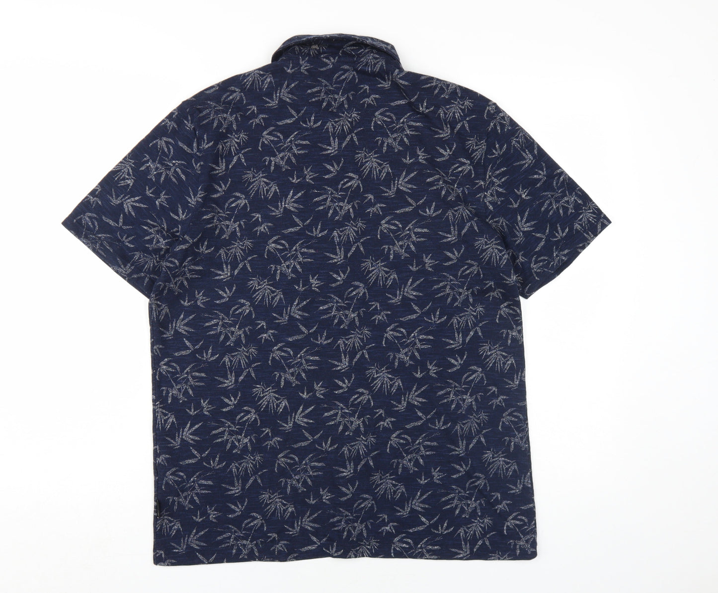 Burton Menswear Men's Blue Floral Shirt, Size M