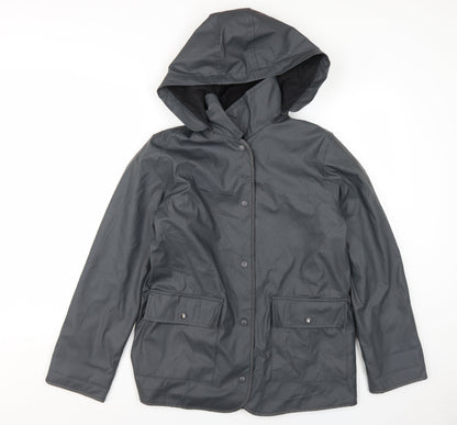 Womens UK Size S Topshop Grey Rain Coat