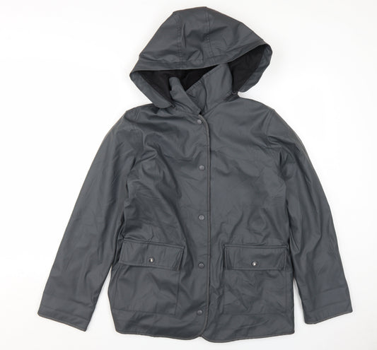 Womens UK Size S Topshop Grey Rain Coat
