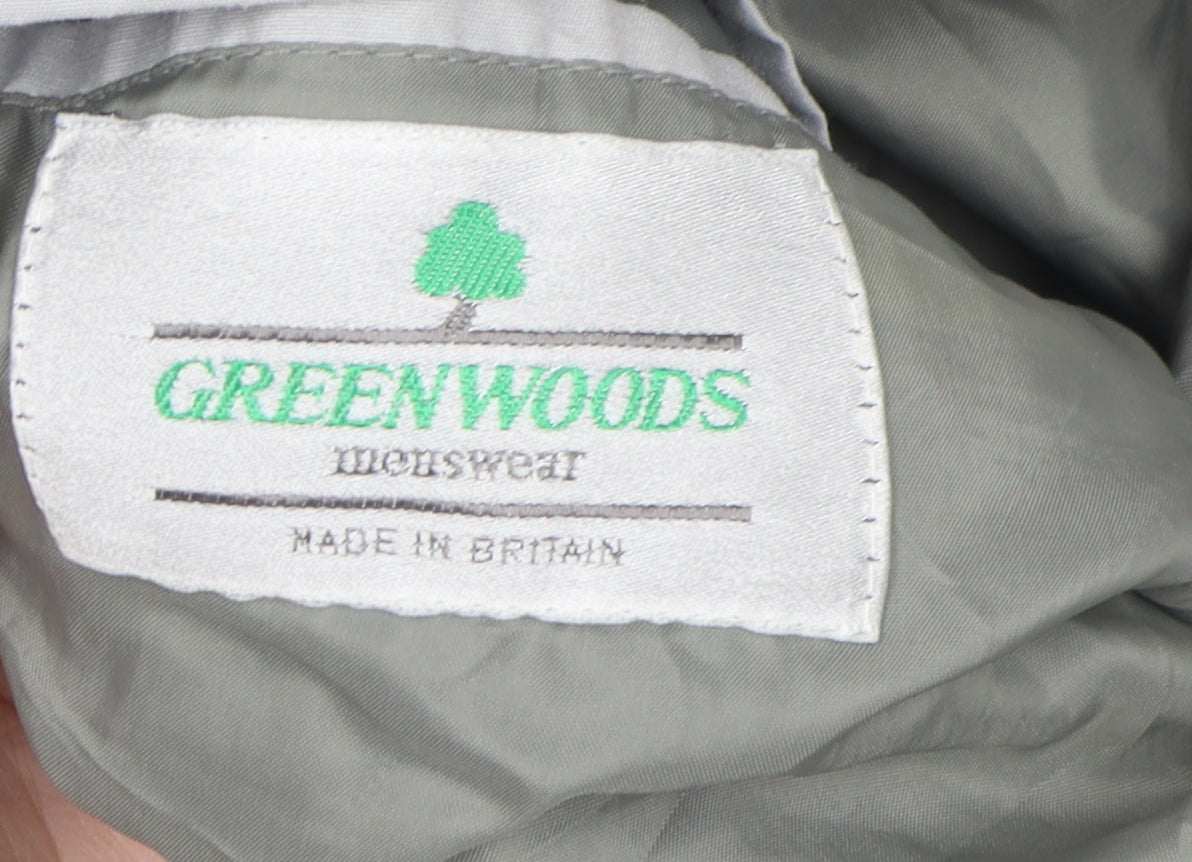 Mens UK Size L Greenwoods Grey Windbreaker Coat