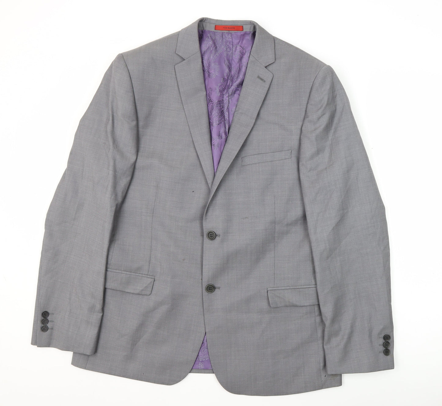 Mens UK Size 40 Ted Baker Regular Grey Suit Jacket