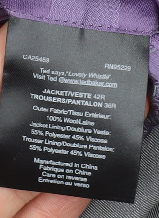 Mens UK Size 40 Ted Baker Regular Grey Suit Jacket