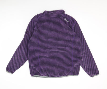 TOG24 Women's Purple Striped Henley Sweatshirt - Size 14