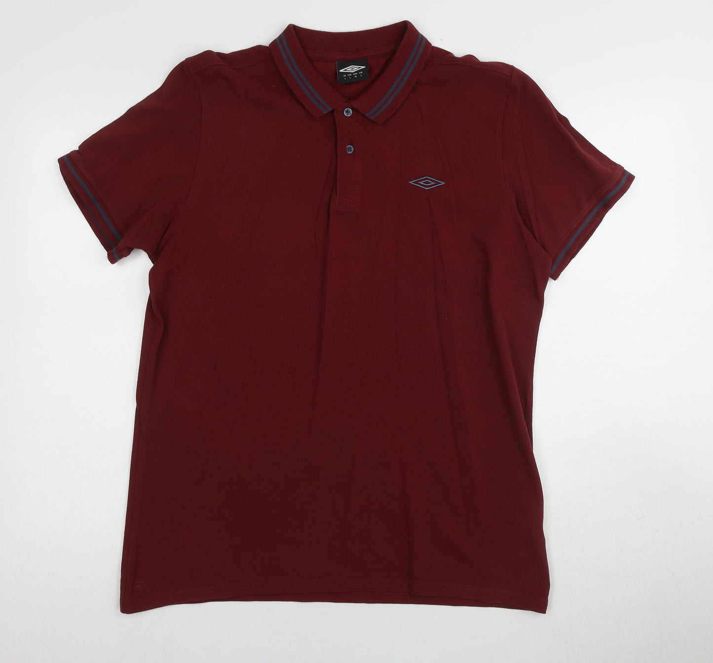 Umbro Men's Red Polo Shirt - Size L - Short Sleeve