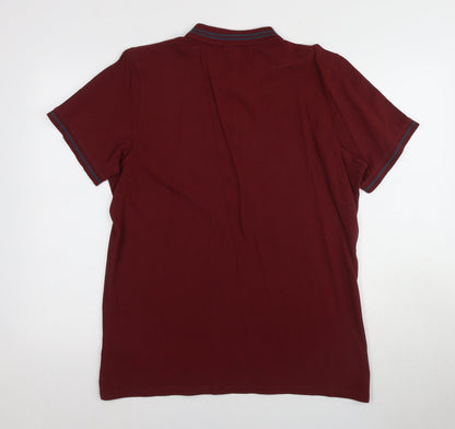 Umbro Men's Red Polo Shirt - Size L - Short Sleeve