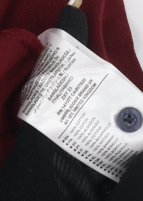 Umbro Men's Red Polo Shirt - Size L - Short Sleeve