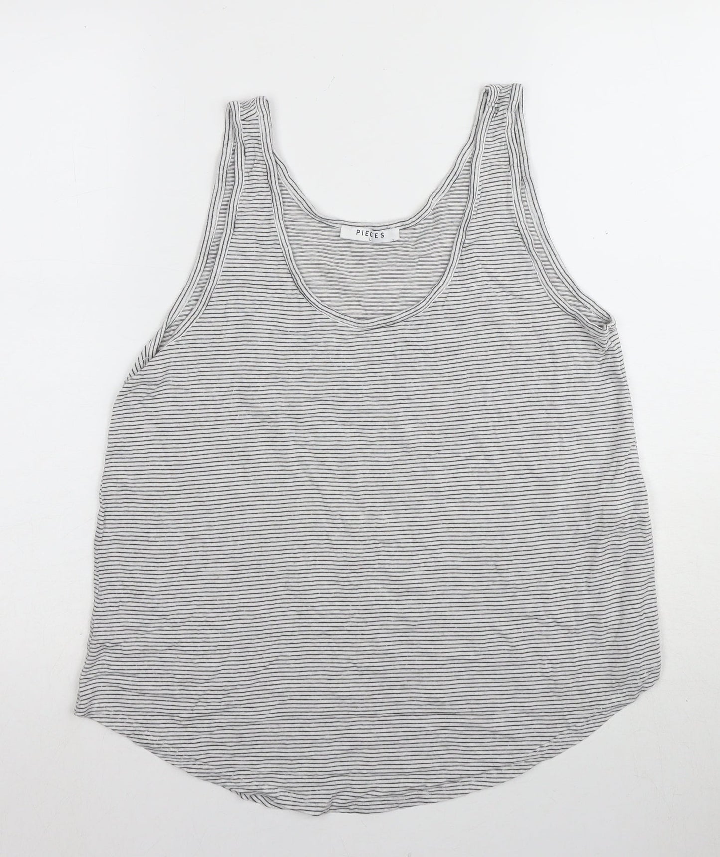 Womens UK Size L Pieces Grey Basic Tank