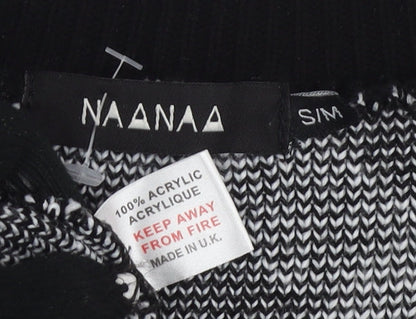 NAANAA Women's Black Sleeveless Argyle Knit Vest Size S/M