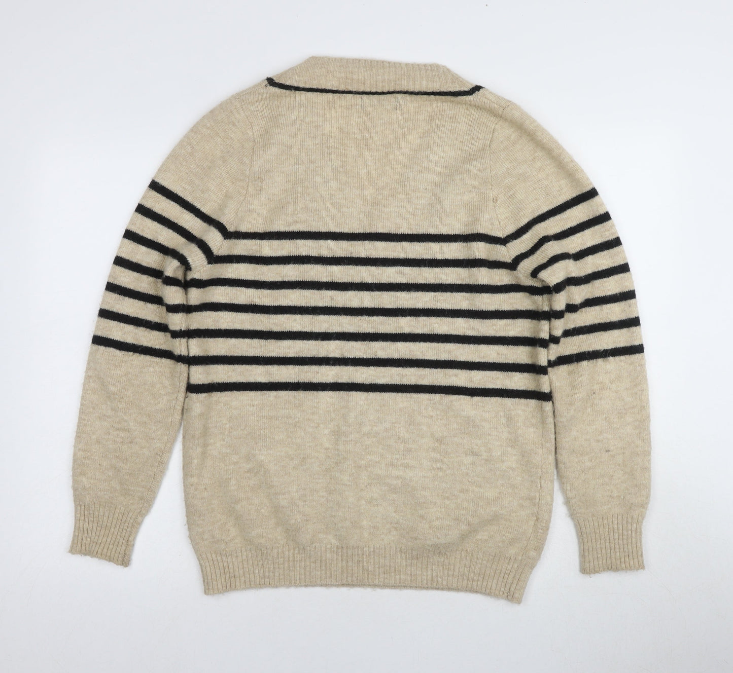 Womens UK Size XS MNG Beige Pullover Jumper