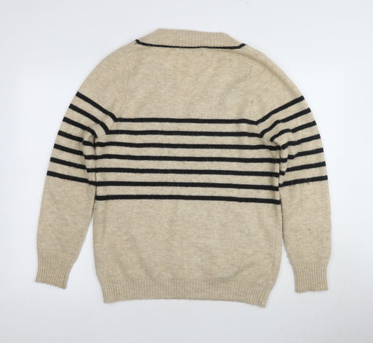 Womens UK Size XS MNG Beige Pullover Jumper