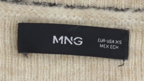 Womens UK Size XS MNG Beige Pullover Jumper