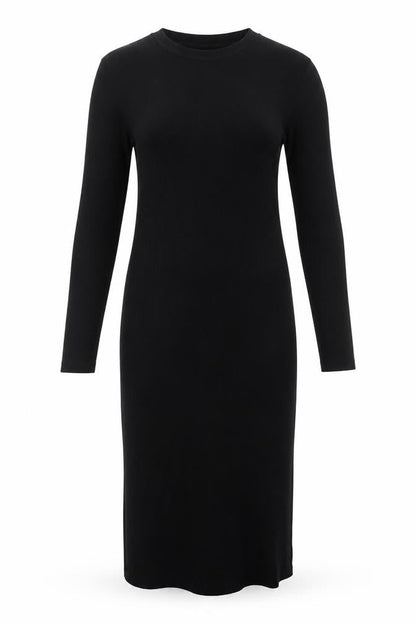 JoJo Maman Bébé Black Midi Bodycon Dress, S, Long Sleeve
