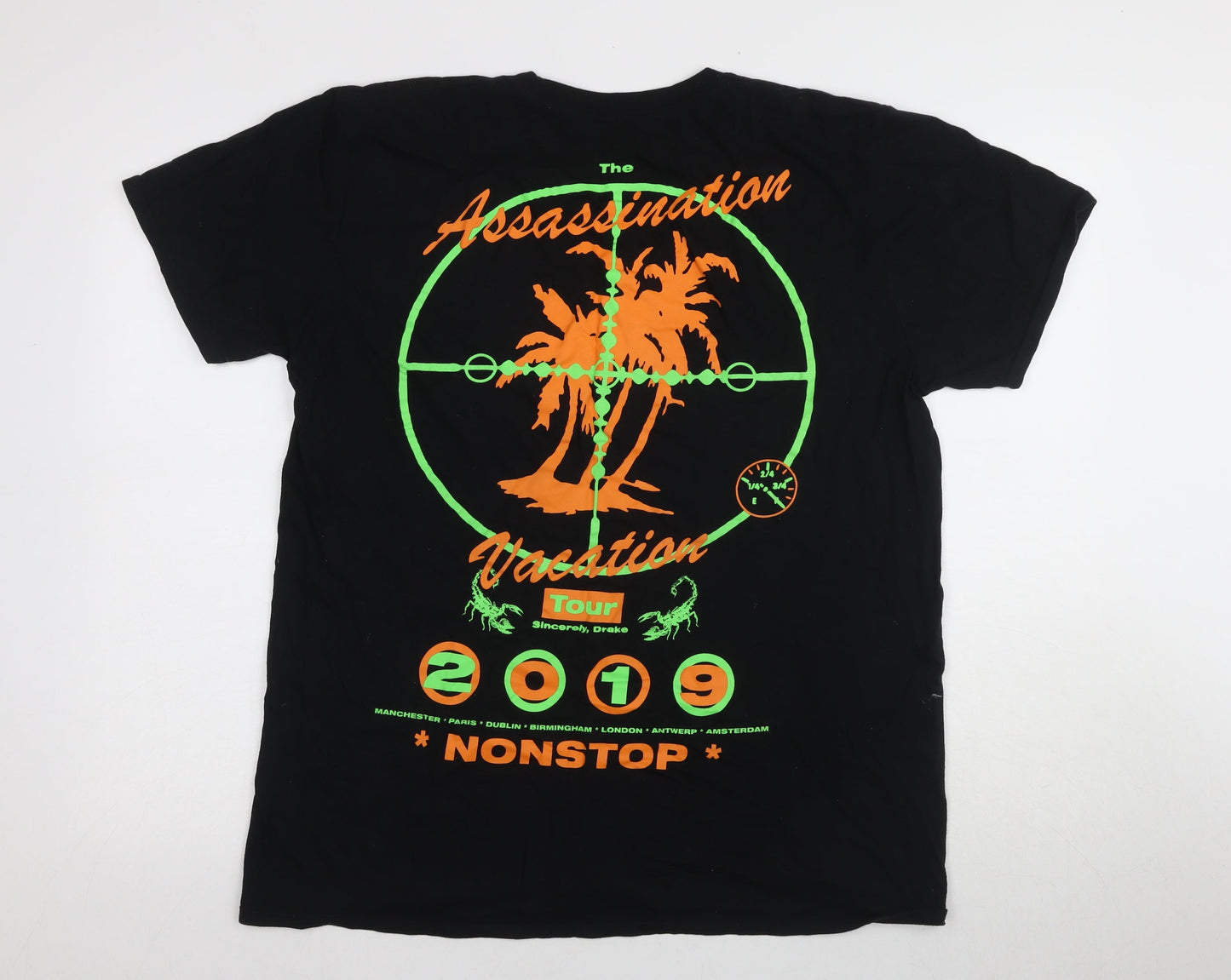 Graphic Tour T-Shirt, Black, L, Men/Teens, Short Sleeve