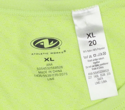 Athletic Works Unisex Green XL Gym T-Shirt