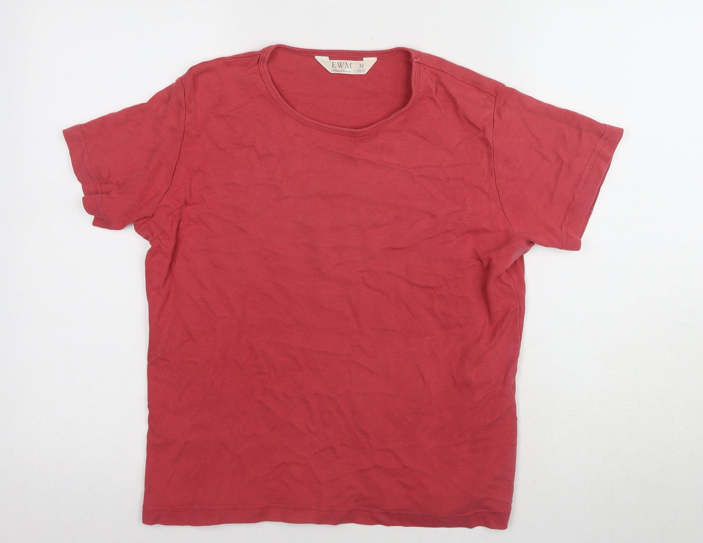 Womens UK Size M EWM Red Basic T-Shirt