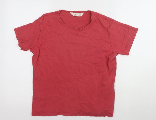 EWM Women's Red Cotton Basic T-Shirt M