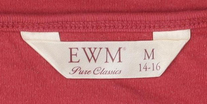 Womens UK Size M EWM Red Basic T-Shirt