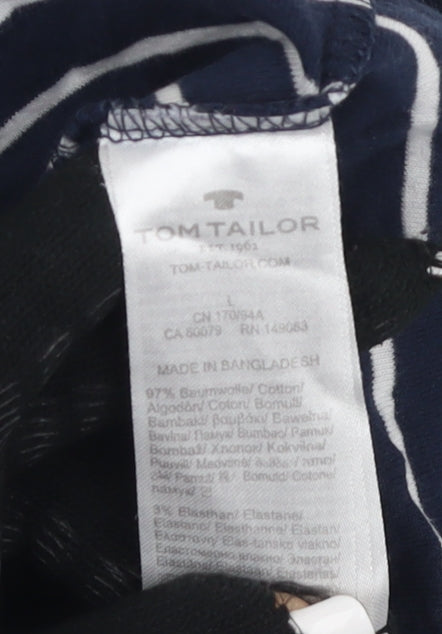 Womens UK Size L TOM TAILOR Blue Basic T-Shirt