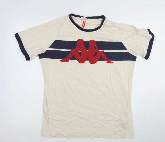 Kappa Men's Beige Graphic Print Large T-Shirt