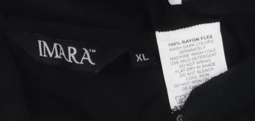 IMARA Women's Black Sleeveless Embroidered Blouse XL