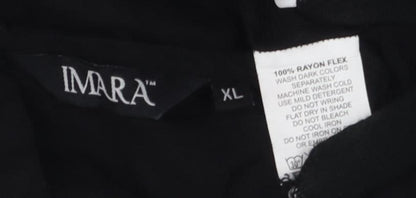 IMARA Women's Black Sleeveless Embroidered Blouse XL