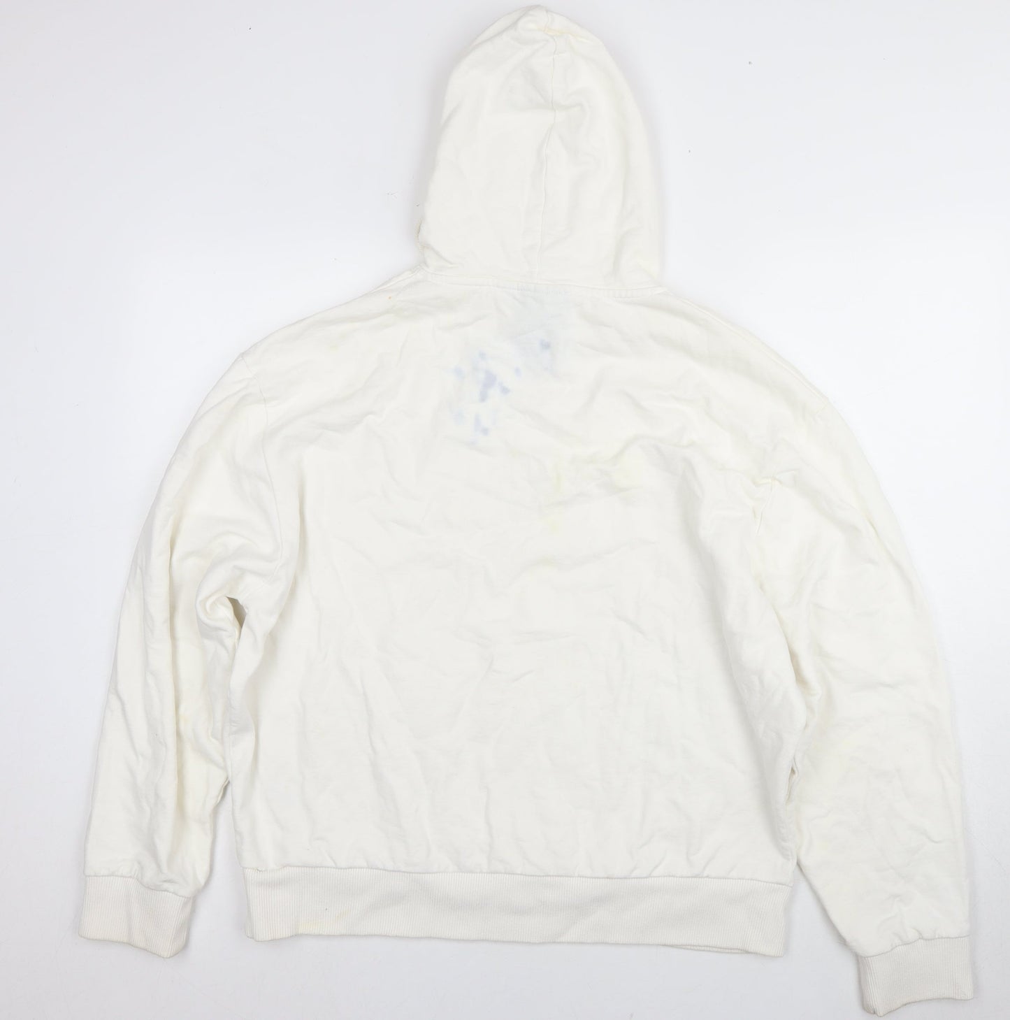 Unisex Adults UK Size L COLLUSION White Pullover Hoodie