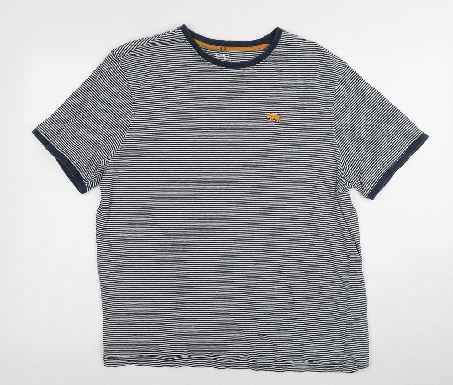 Matalan Men's Striped Multicoloured Zebra Cotton T-Shirt Large