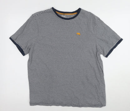 Matalan Men's Striped Multicoloured Zebra Cotton T-Shirt Large