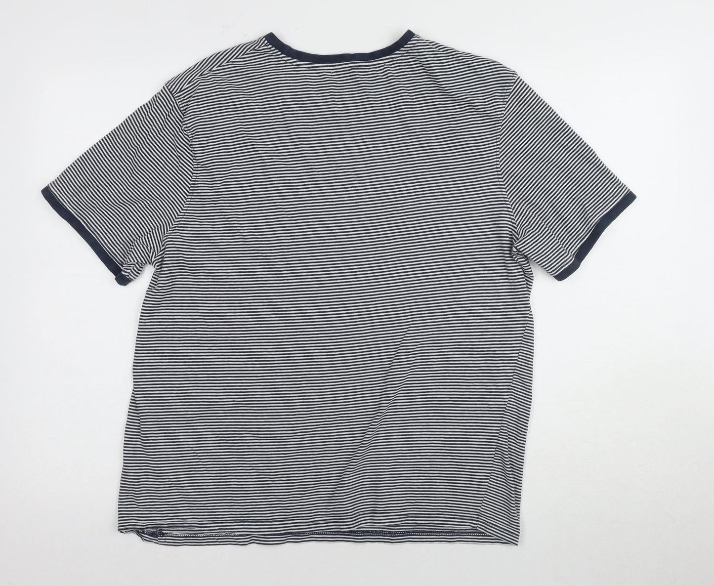 Matalan Men's Striped Multicoloured Zebra Cotton T-Shirt Large