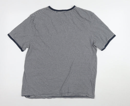 Matalan Men's Striped Multicoloured Zebra Cotton T-Shirt Large