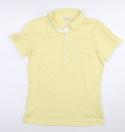 Womens UK Size XS Green Lamb Yellow Basic Polo