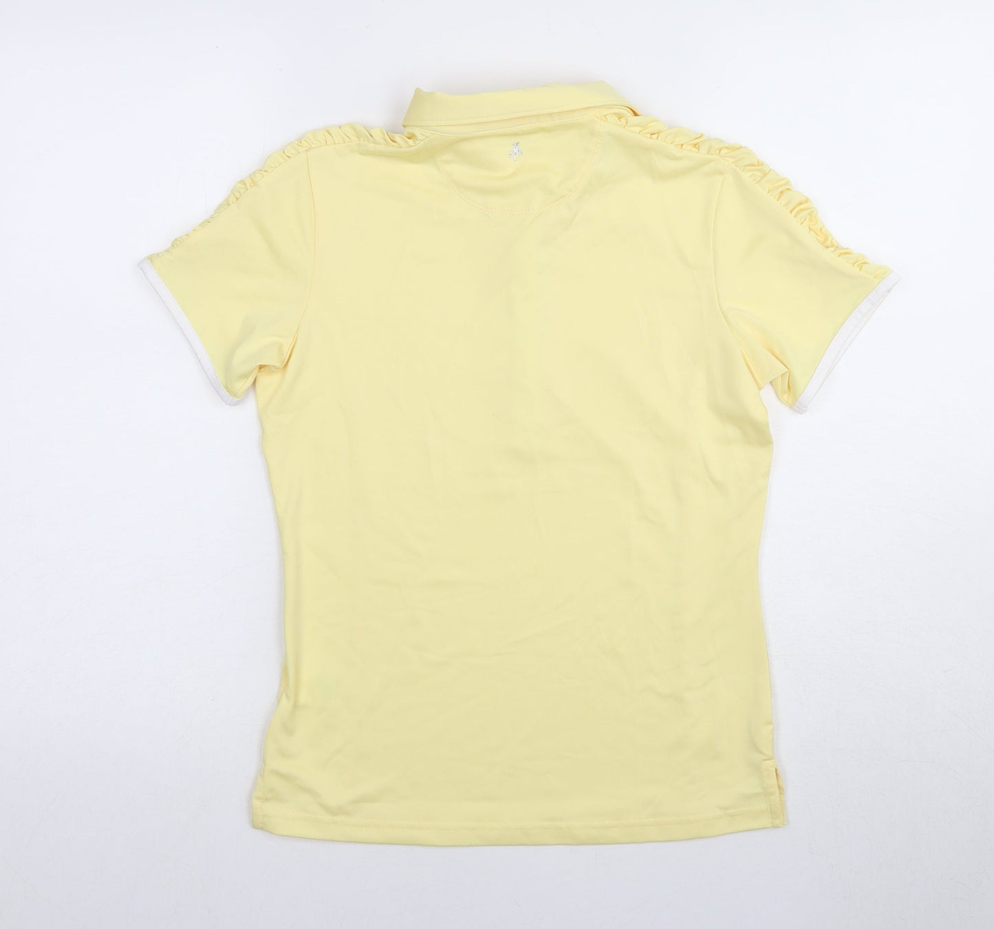 Womens UK Size XS Green Lamb Yellow Basic Polo