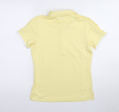 Womens UK Size XS Green Lamb Yellow Basic Polo
