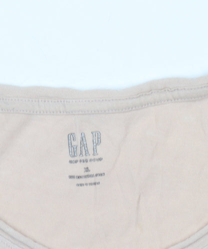 Unisex Adults UK Size XL Gap Beige Basic T-Shirt