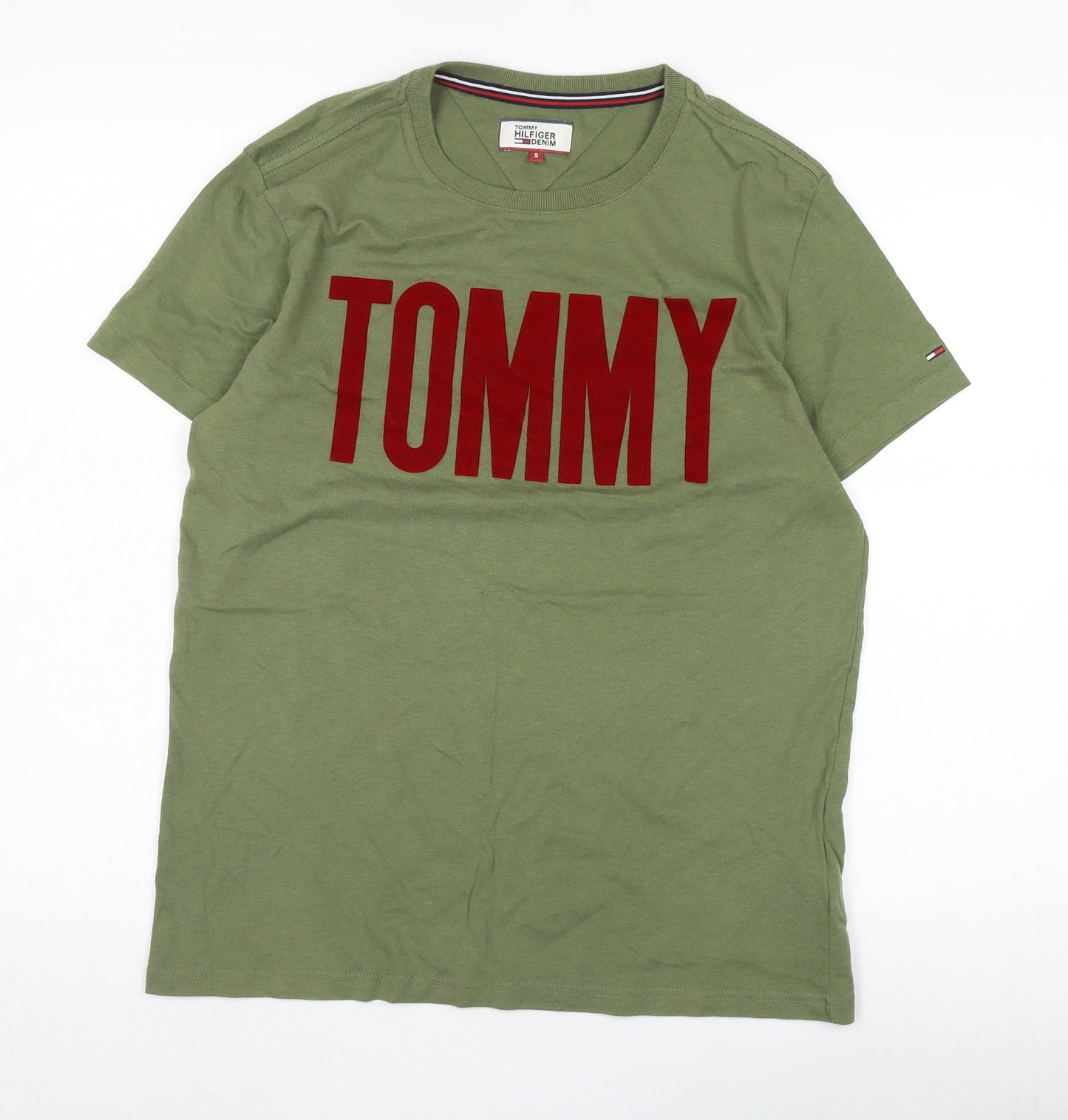Unisex Adults UK Size S Tommy Hilfiger Green Basic T-Shirt