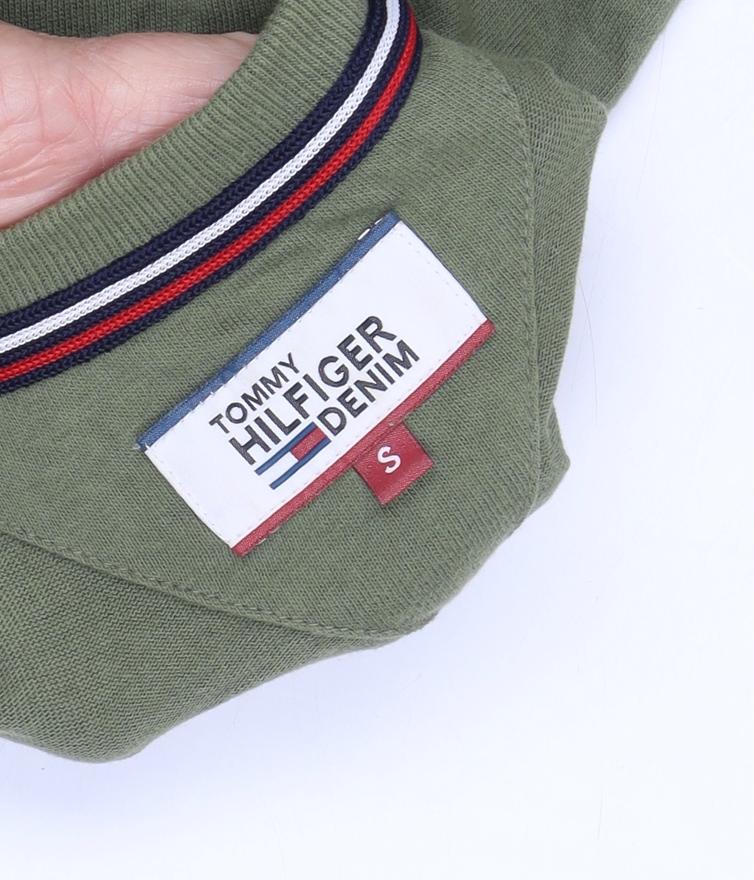 Unisex Adults UK Size S Tommy Hilfiger Green Basic T-Shirt